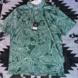 Green Paisley Short-Sleeve Polo Shirt - Modern Casual